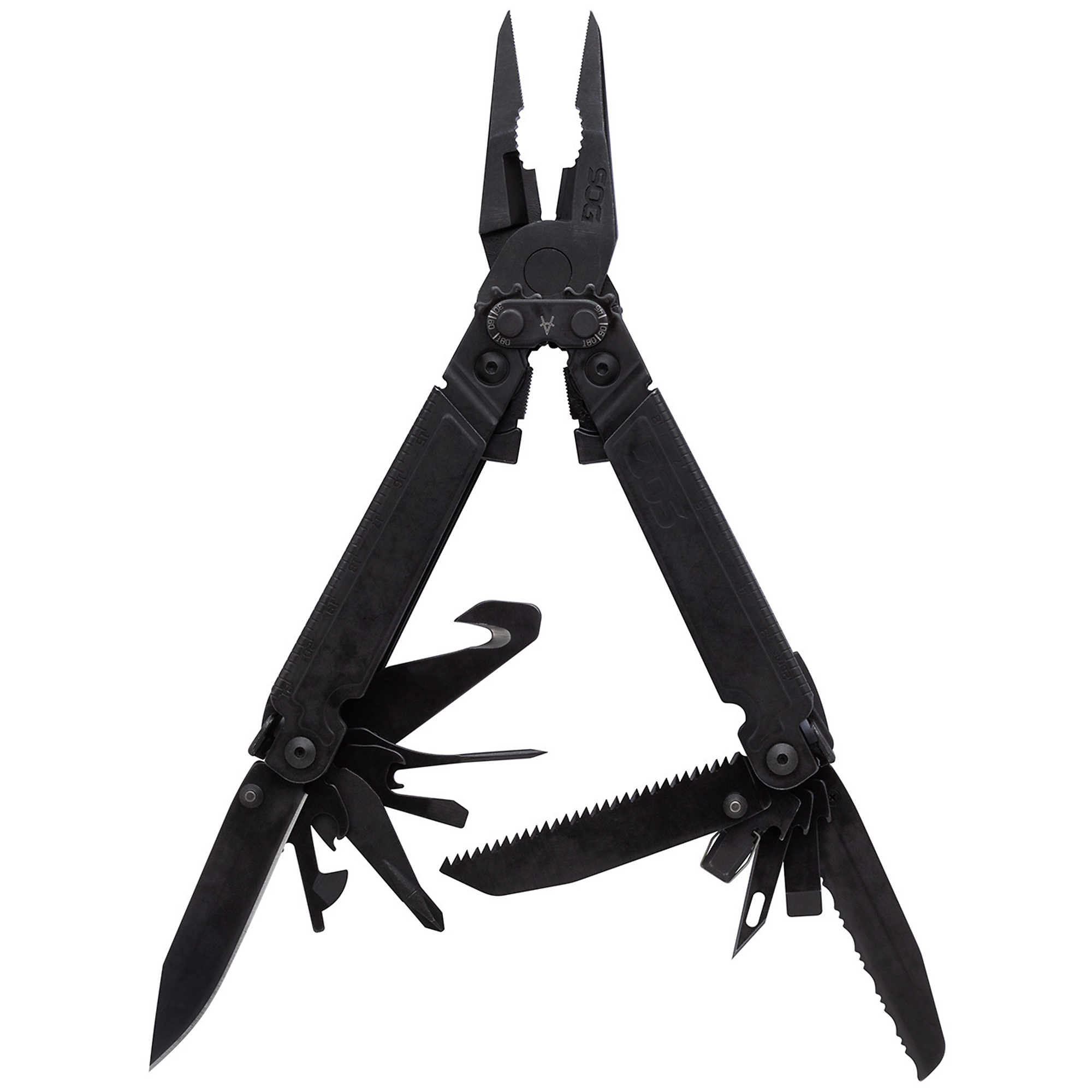 SOG PowerAccess Assist Multi-Tool - Black, Compound Leverage, Magnetic Hex Bit Driver, Model# SOG-PA3002-CP